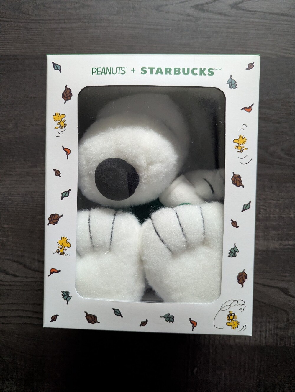Starbucks x Peanuts Snoopy Plush - White & Black with Green Accent